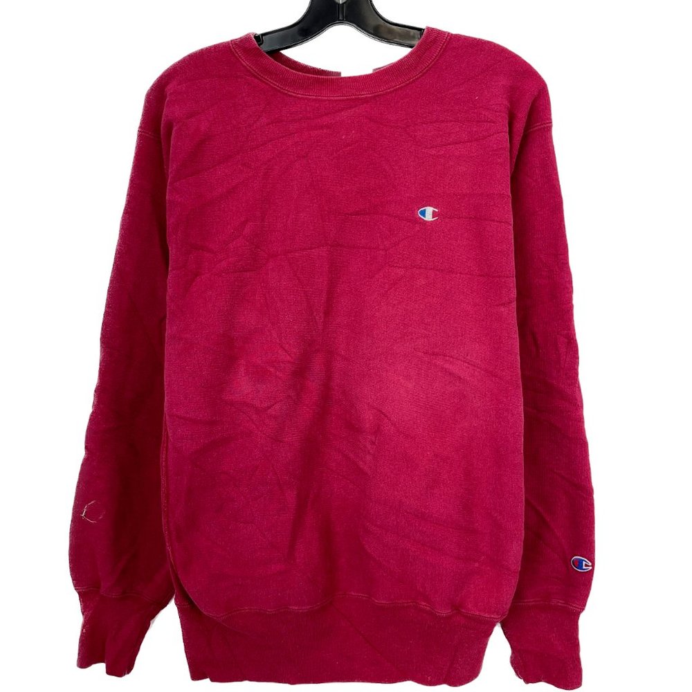 Vintage Champion Reverse Weave Red Crew Neck Sweatshirt Size XL Made in USA